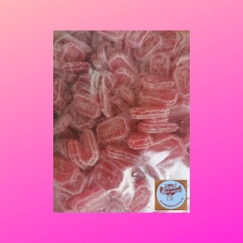Confiserie sucre cuit dur cassant Marque Kubli Coquelicot rouge fleur.