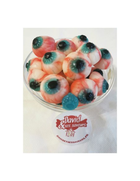 Confiserie gélatine gluante acidulée Marque Vidal Bloody eyes oeil hal