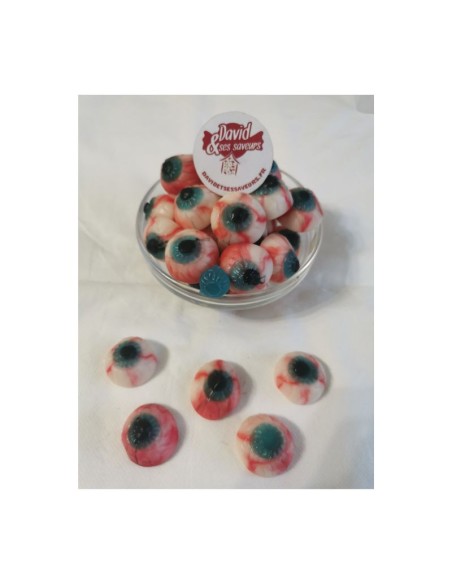Confiserie gélatine gluante acidulée Marque Vidal Bloody eyes oeil hal