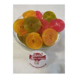 Confiserie gélifiée sans gélatine animal Marque Haribo rotella fruits.