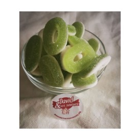 Confiserie gélifiée gélatine Marque Trolli Anneaux rondelle pomme vert