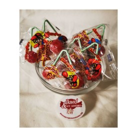 Confiserie Dragéifiée Marque Fizzy Sucette cerise jumelle davidetsess.