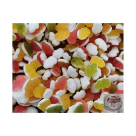 Confiserie gomme gélifiée Marque Haribo Grenouille Frogs ventre blanc.