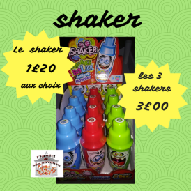Confiserie sucette poudre Marque Brabo Shaker fraise framboise pomme..