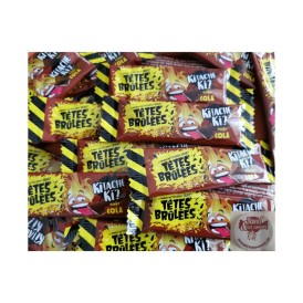 Confiserie pâte à mâcher acide Marque Verquin Têtes brûlées barre cola