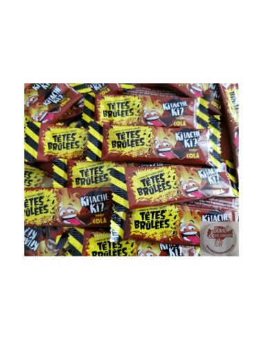 Confiserie pâte à mâcher acide Marque Verquin Têtes brûlées barre cola