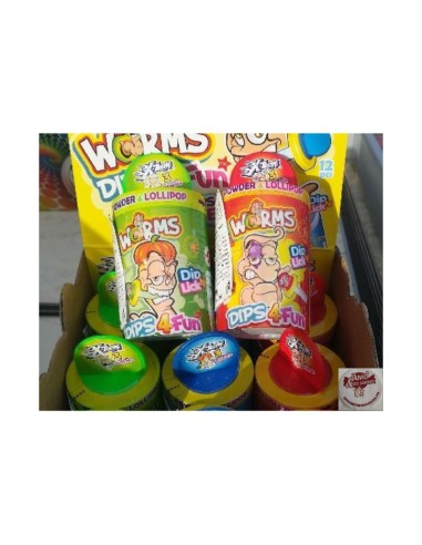 Confiserie sucette trois poudres Marque Brabo Dips quatre funs fraise