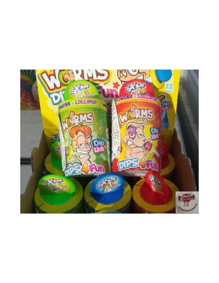 Confiserie sucette trois poudres Marque Brabo Dips quatre funs fraise