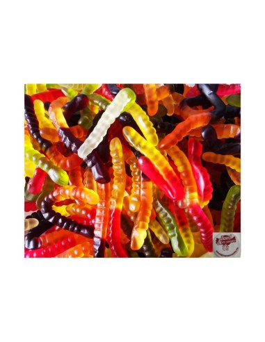 Confiserie gélifiée fruitée Marque Haribo worms Vers luisant davidet..