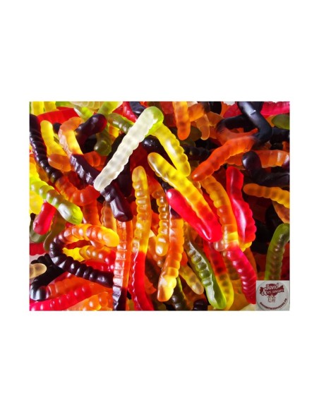 Confiserie gélifiée fruitée Marque Haribo worms Vers luisant davidet..