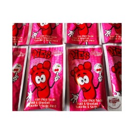 Confiserie dragéifiée poudre Marque Cerdan Sucette pied cerise poudre.