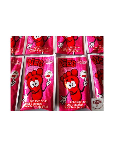 Confiserie dragéifiée poudre Marque Cerdan Sucette pied cerise poudre.