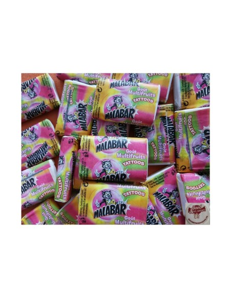 Confiserie chewing gum Marque Carambar & Co Malabar saveur Multifruits