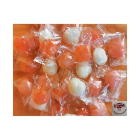 Confiserie sucre cuit dur cassant Marque Kubli Cœur fourré fruit poudr