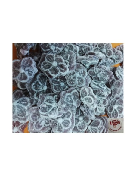 Confiserie sucre cuit dur cassant Marque Kubli bonbon violette fleur