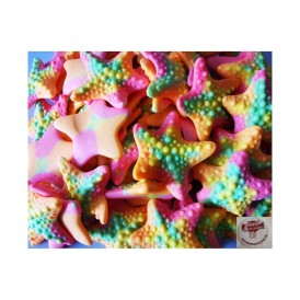 Confiserie gélifiée sucre mousse marque Trolli étoile de mer colorée..
