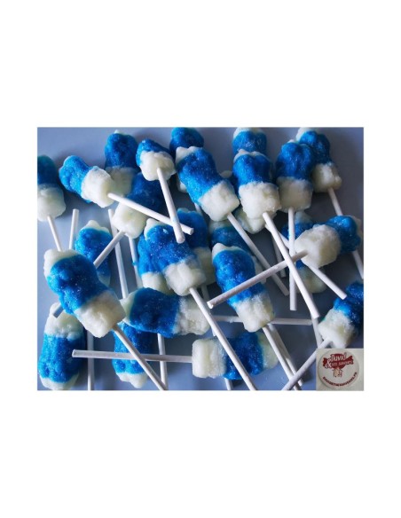 Confiserie sucette à sucre cuit Marque Sugar’s Magic Sucette bleu pop.