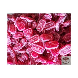 Confiserie sucre cuit dur cassant Marque Kubli Coquelicot rouge fleur.