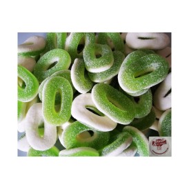 Confiserie gélifiée gélatine Marque Trolli Anneaux rondelle pomme vert