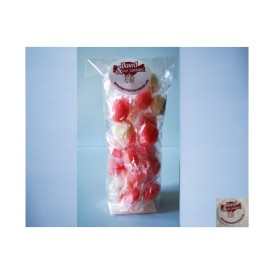 Confiserie sucre cuit dur cassant Marque Kubli Cœur fourré fruit poudr