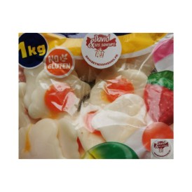 Confiserie gélifiée sans gluten Marque Fini œuf géant sur le plat blan