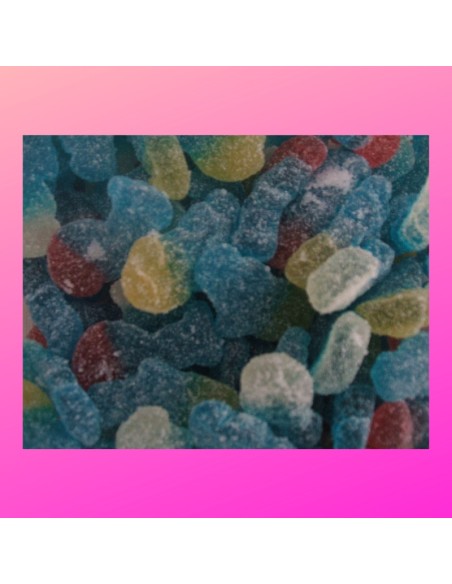 Confiserie gélifiée gélatine acidulée Marque Haribo Schtroumpf pik....