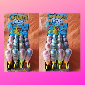 Confiserie dragéifiée géante torsadée Marque Brabo Sucette spinner pop