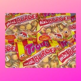 Confiserie gélifiée aérée Marque Trolli Mini burger davidetsessaveurs.