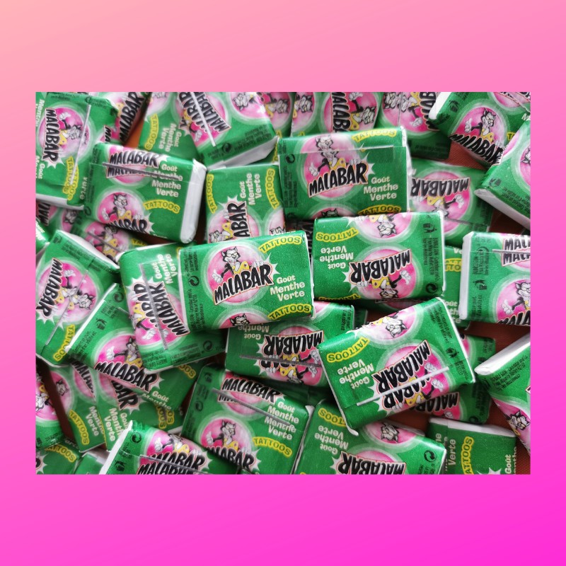 Confiserie chewing gum Marque Carambar & Co Malabar saveur menthe vert