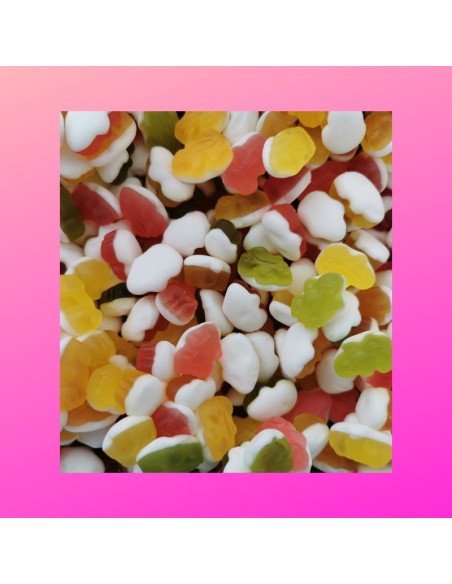 Confiserie gomme gélifiée Marque Haribo Grenouille Frogs ventre blanc.