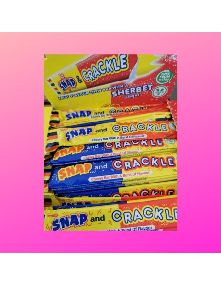Confiserie Pâte à mâcher acidulée Marque Swizzels Snap & crackle Vegan