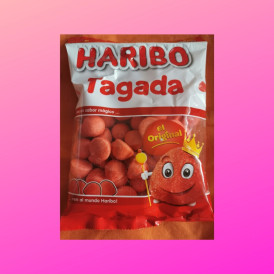 Bonbon guimauve aérée de la Marque Haribo fraise tagada davidetsessave