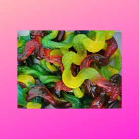Confiserie gélifiée gélatine Marque Fini Serpent géant de trois couleu