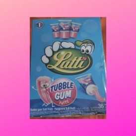 Confiserie pâte à mâcher Marque Lutti Tubble gum saveur tutti frutti. 2