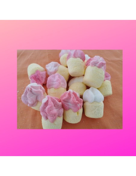 Confiserie guimauve marshmallow Marque Bulgari Cupcake saveur fraise..