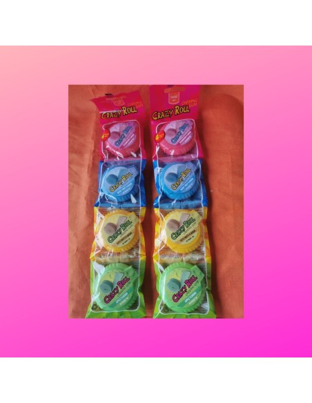 Confiserie mètre ruban chewing-gum Marque Funlab Crazy roll par quatre