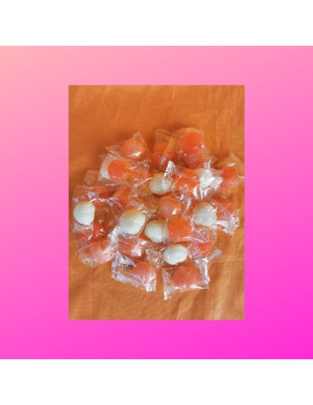 Confiserie sucre cuit dur cassant Marque Kubli Cœur fourré fruit poudr